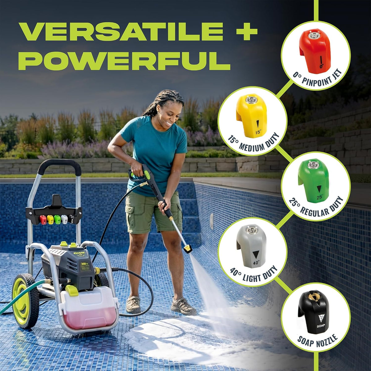 Sun Joe SPX4800 14.9-Amp Electric Pressure Washer, w/ 5 Quick-Connect Tips, Detergent Tank, Cleans Cars, Fences, Patios, Decks, Sidewalks & More