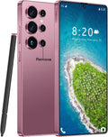 Huness I25 Ultra Unlocked Phone,Built in Pen The Phone,Cell Phone Battery 7000mAh 6.99" HD Screen,Android 14 16+512GB Smartphone,Dual SIM/5G/Face ID/Fingerprint Lock/GPS (Rose Gold, 16+512)