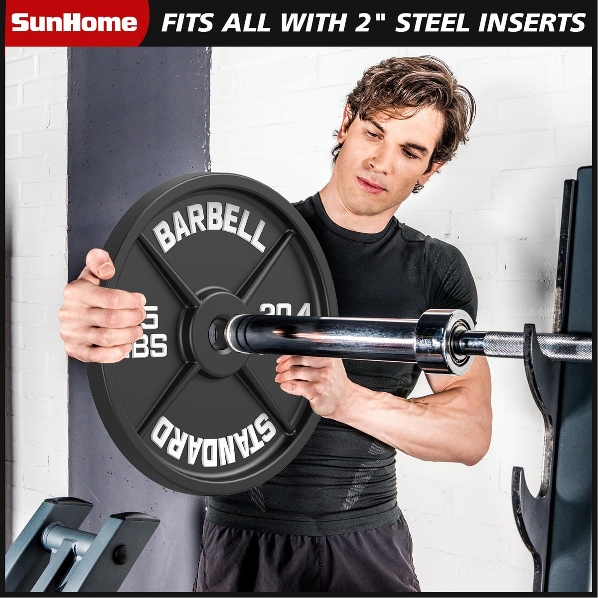 SunHome Smith Machine, Power Cage Squat Rack with Smith Bar, LAT Pull-Down Systems, Cable Crossover Machine and Cable Attachment for Home Gym