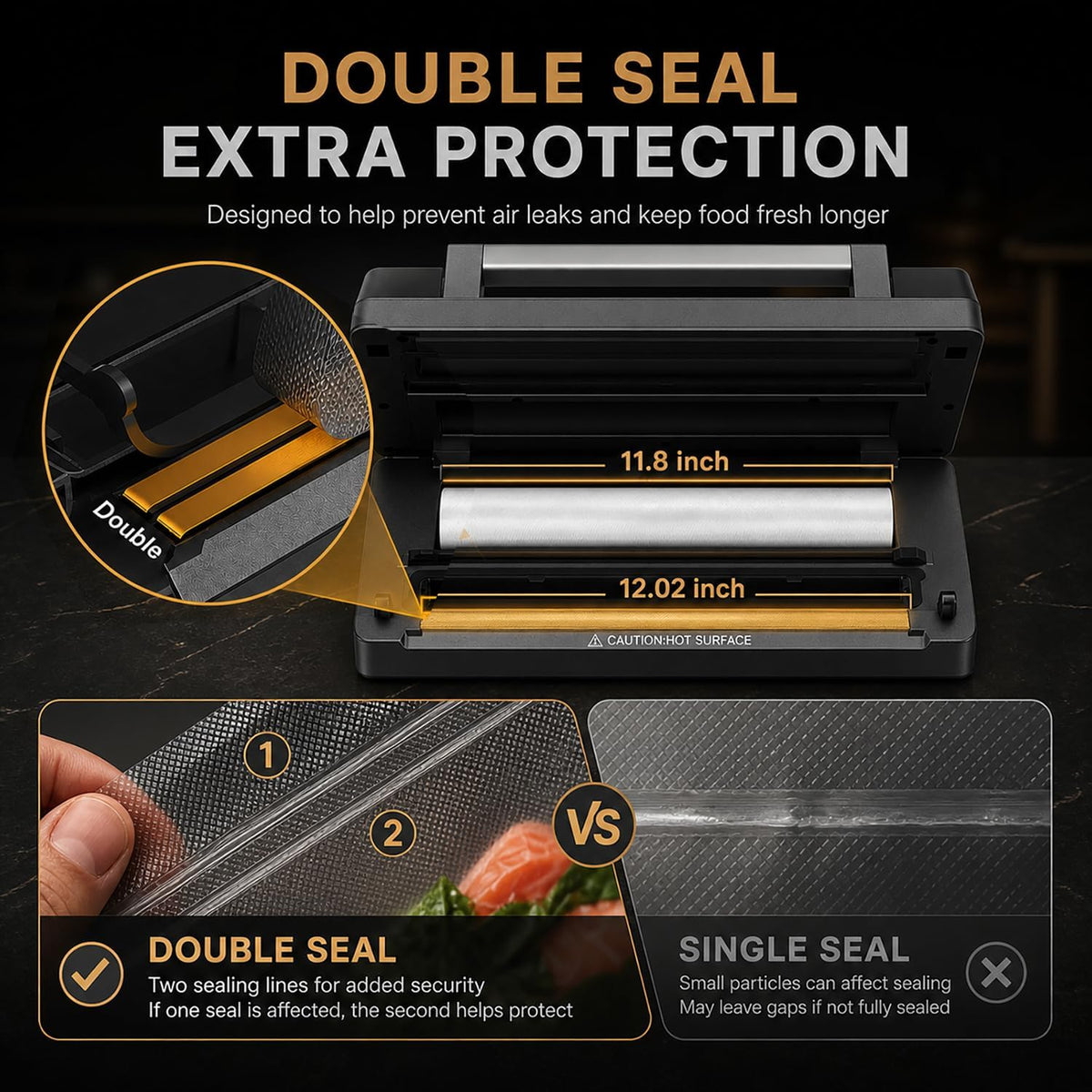 Next-Gen Vacuum Sealer Machine, Food Vacuum Sealer with Powerful Suction Pump, Dual-System for Valve&Textured Bags, Canisters & Marinate, Dual-Heat Seal for Dry&Moist Food, Built-in Cutter&Bag Storage