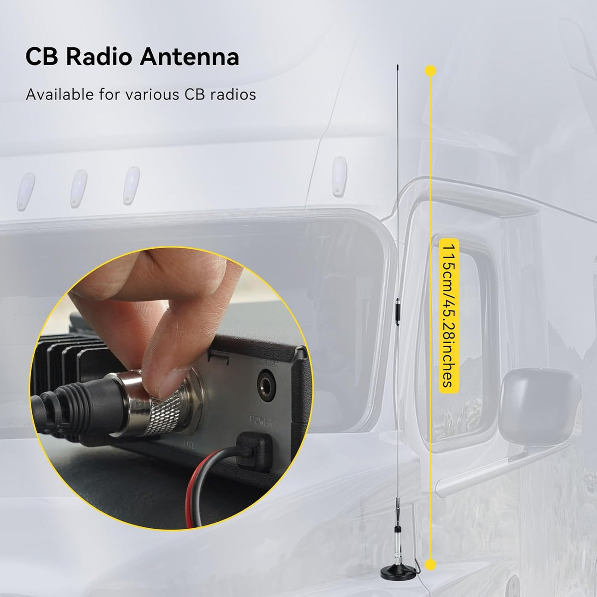 Retevis MB2 40-Channel AM/FM CB Radio Kit, Long Range Radio with Antenna for Trucker Stop, Emergency Channel 9/19, VOX, Easy to Use, with Cigarette Lighter Fixed-Mount