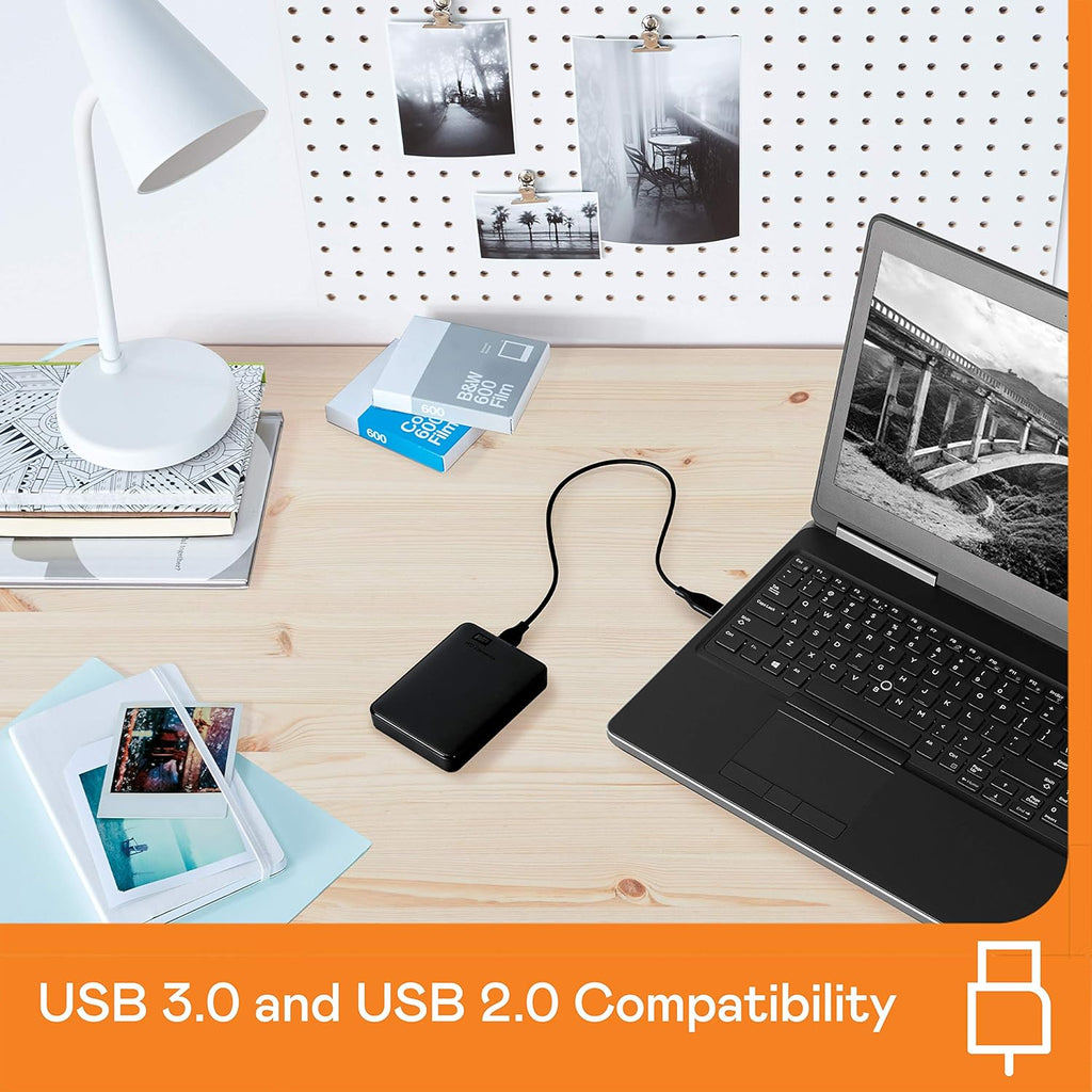 WD 4TB Elements Portable External Hard Drive for Windows, USB 3.2 Gen 1/USB 3.0 for PC & Mac, Plug and Play Ready - ‎WDBU6Y0040BBK-WESN