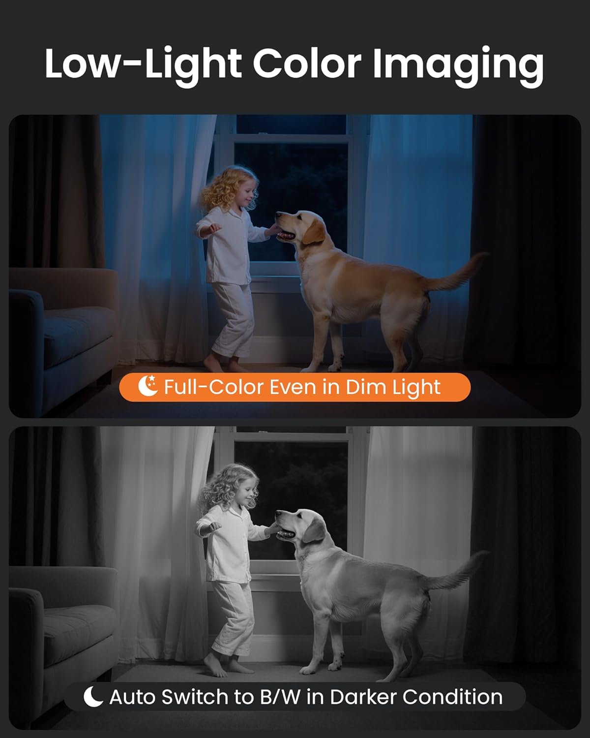 Anlapus A50 4K Pan/Tilt Home Indoor Security Camera, Plug-in WiFi Pet/Baby Monitor with One-Touch Call, AI Human/Pet/Face Tracking, 2.4/5 GHz, Two-Way Talk, Night Vision, 64G Memory Card Storage