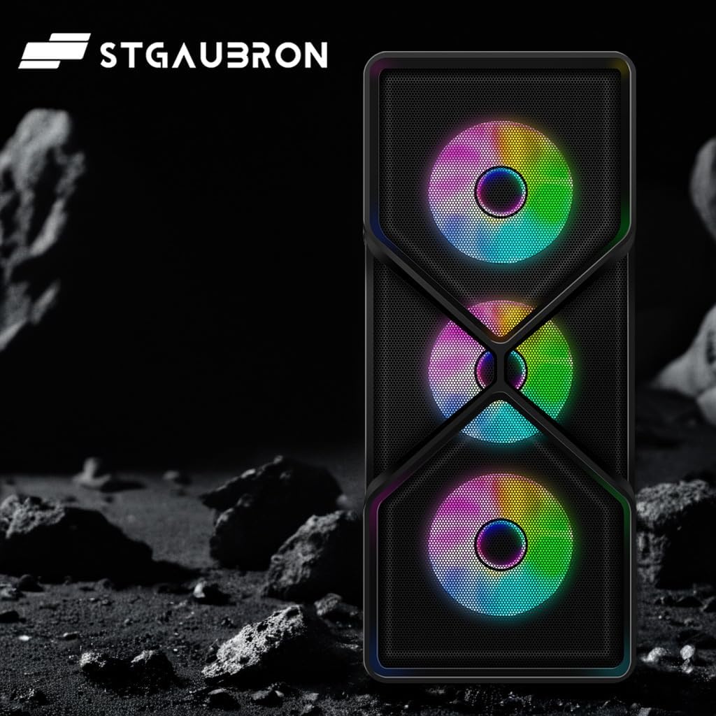 STGAubron Gaming PC Computer Desktop, GeForce RTX 2060 Super 8G, Intel Core I7 8th up to 4.1GHz, 16G DDR4, 1T SSD, WiFi 6 & BT 5.2, RGB Fan x6, Windows 11 Home