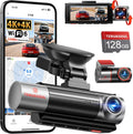 4K+4K+1080P 3 Channel Dash Cam Front and Rear with Cabin, Free 128GB Card Included, 5.8GHz WIFI6 - up to 20MB/s, IR Night Vision, Built-in GPS, G-Sensor, 24H Parking Mode, Support 512GB Max