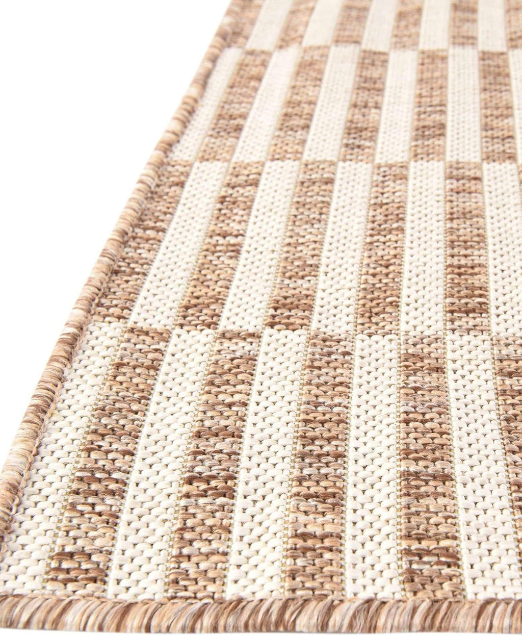Unique Loom Outdoor Striped Collection Area Rug - Striped (10' x 14' 1" Rectangle Taupe/Ivory)