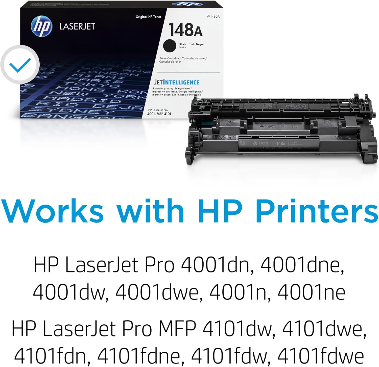 HP 148A Black LaserJet Toner Cartridge | This Cartridge Works LaserJet Pro 4001, MFP 4101 | W1480A