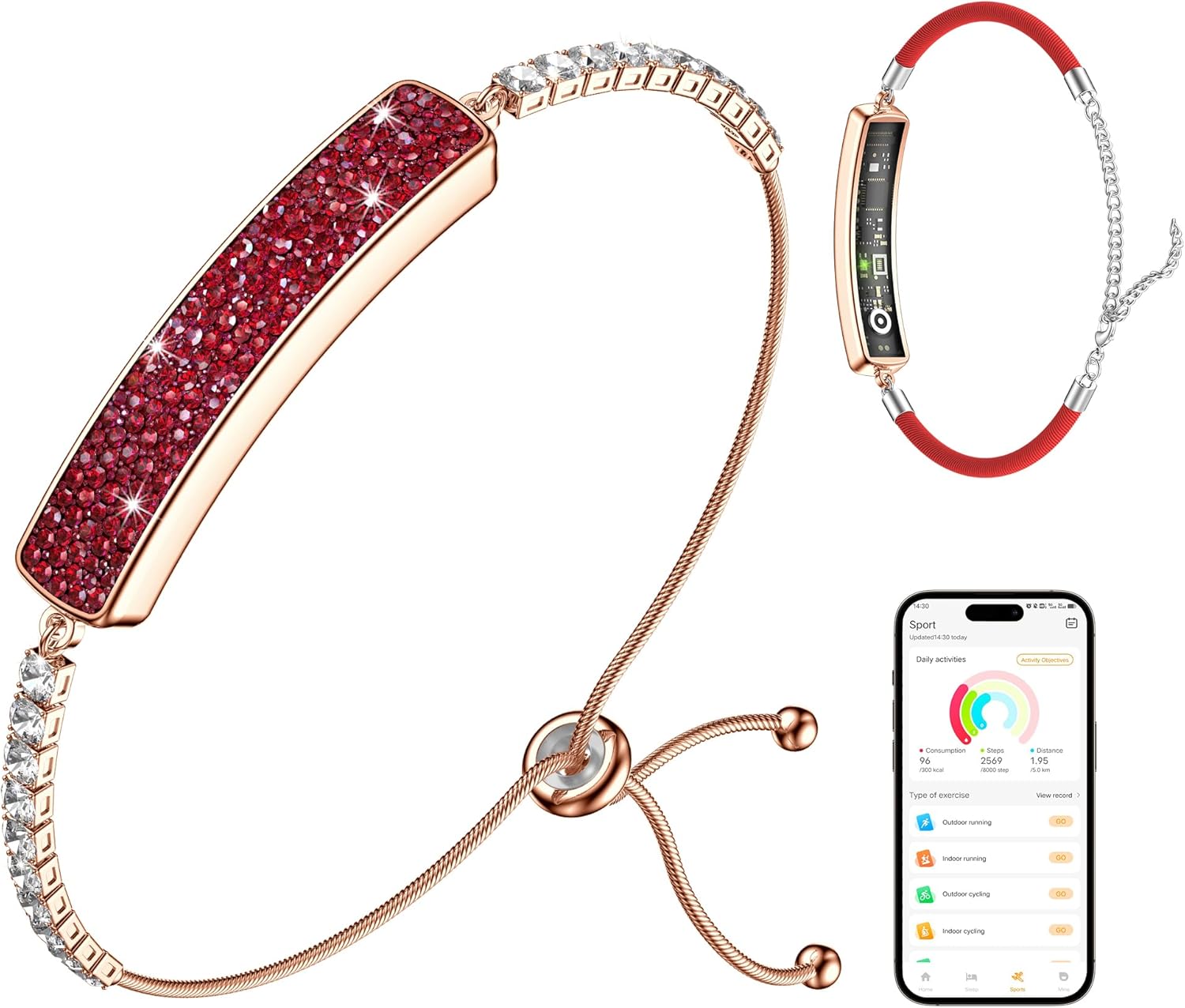 Smart Bracelet, Health Activity Fitness Trackers, 24/7 Heart Rate, HRV, Blood Oxygen & Stress Monitor, 24H Sleep Tracker, Smart Wristband Free APP for iOS & Android, for Girls