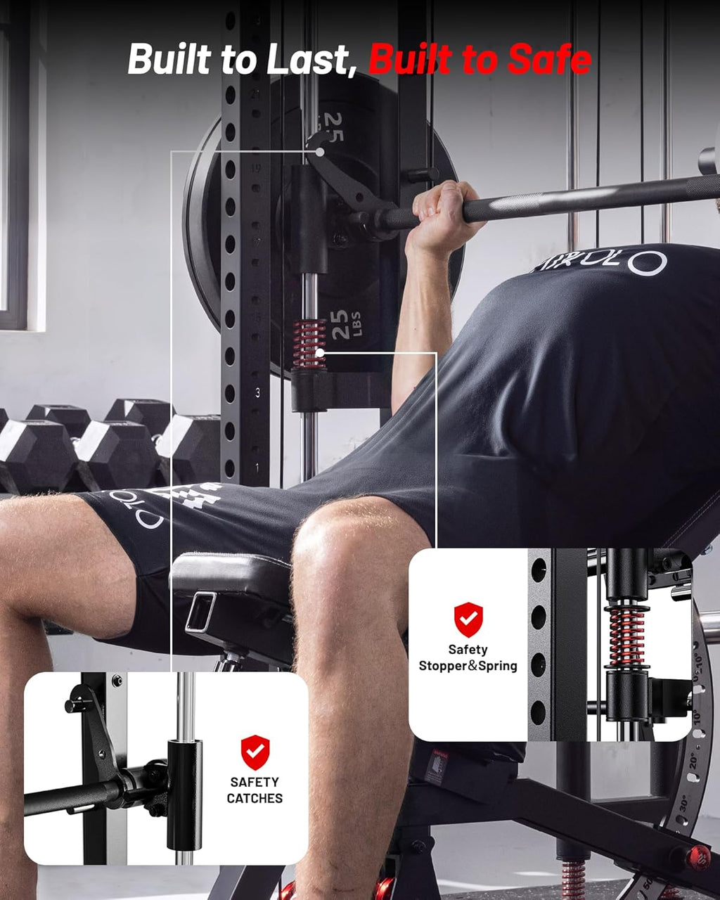 Mikolo M4 2.0 Standard/Ultra/Elite Smith Machine, 2200lbs Squat Rack with LAT-Pull Down System & Cable Crossover Machine, Training Equipment with Leg Hold-Down Attachment