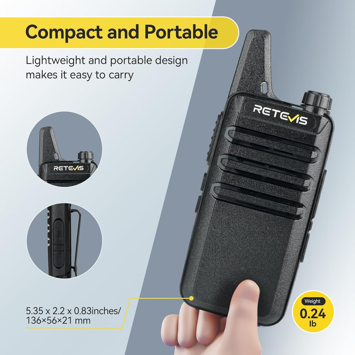Retevis RT22 Business Walkie Talkies with Multi-Unit Charger, Two Way Radio Long Range Rechargeable, FRS, License-Free, Compact & Lightweight, for Retail Stores, Restaurants, Healthcare(10 Pack)