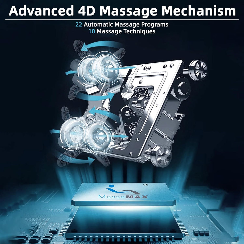 MassaMAX 4D Plus Massage Chair for Big & Tall People Full Body Massage Up to 6'10" & 500 lbs, 59" SL Track, OTA Cloud Upgrade - Never Outdated, APP Control, 27+ Modes, Auto Footrest Extension A580