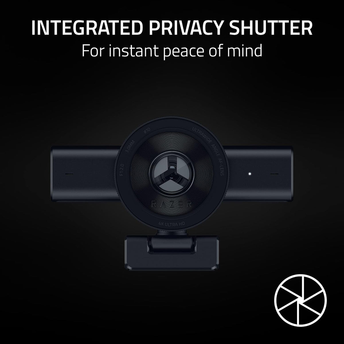 Razer Kiyo V2 Streaming Webcam: 4K 30 FPS, 1080p 60 FPS - AI Powered Auto-Framing - Built-in Microphone - Ultrawide Angle Lens - Privacy Cover - Works with OBS, Xsplit, Discord, Zoom, Teams - Black
