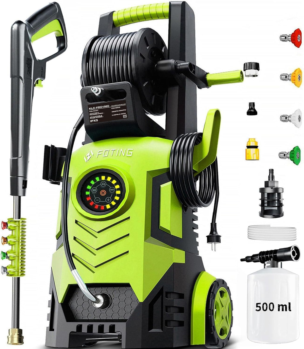 5000 MAX PSI P*ressure Washer 2026 NEW, Touch Screen 8 Level, 4 N*ozzles and F*OAM C*annon, P*ower Cleaner (Yellow)