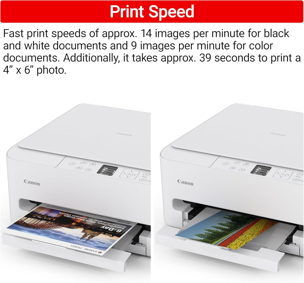 Canon PIXMA TS6520 Wireless Color Inkjet Printer Duplex Printing, White – Home Printer with Copier/Scanner, 1.42” OLED Display, Intuitive Control Panel, Compact Design