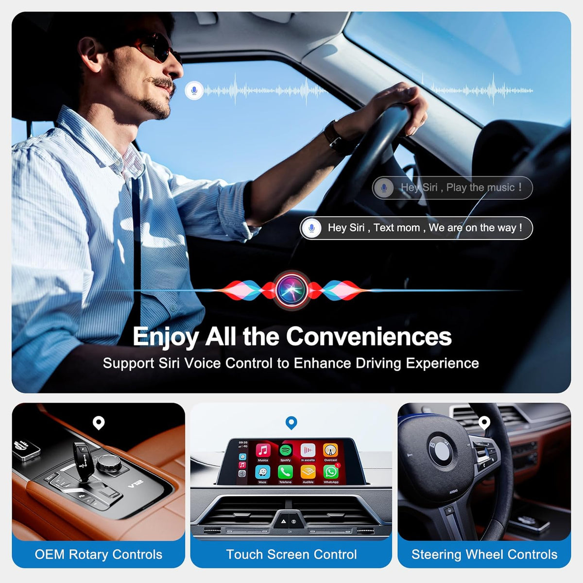 FAIMEE AI Box Wireless CarPlay & Auto Adapter - Plug & Play, Dual-Band WiFi, Bluetooth 5.0, 4K Video Support, Android 12.0 System, Compatible with Factory CarPlay & Android Auto （4GB RAM+32GB ROM）