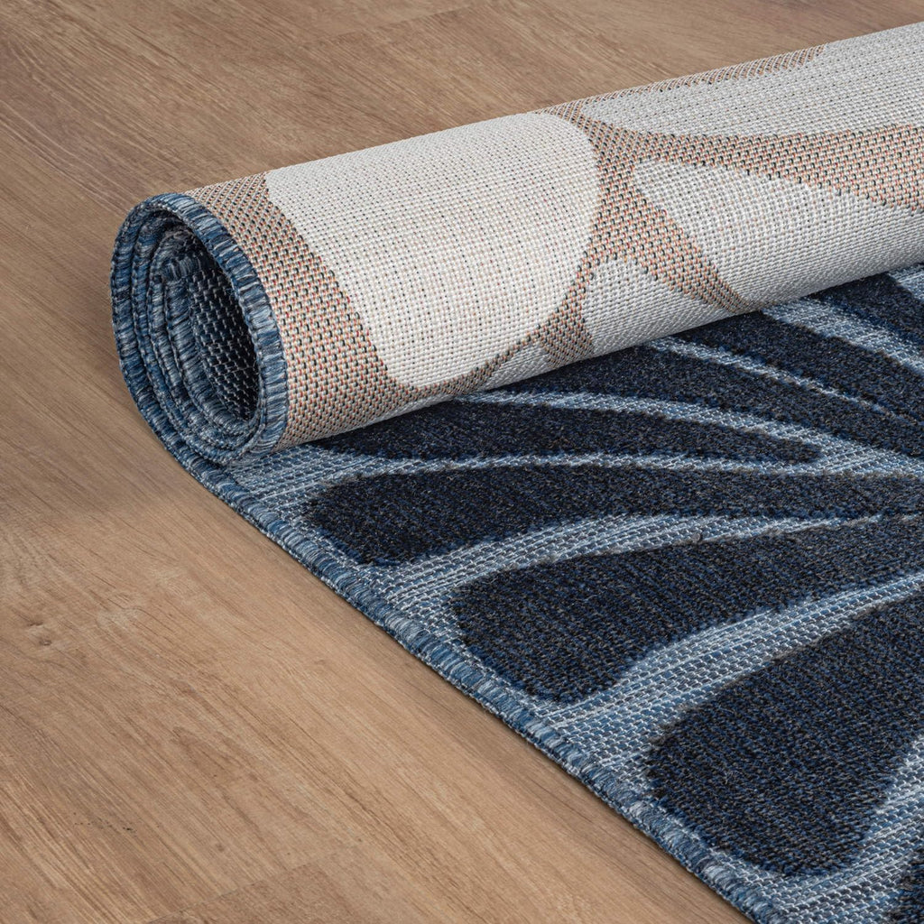 Beverly Rug Outdoor Rug 6x9 Modern Floral Tropical Area Rugs for Outdoor and Indoor Patio Easy to Clean Non Shedding Living Room Porch Garden Washable Outside Carpet (6 x 9 Navy)