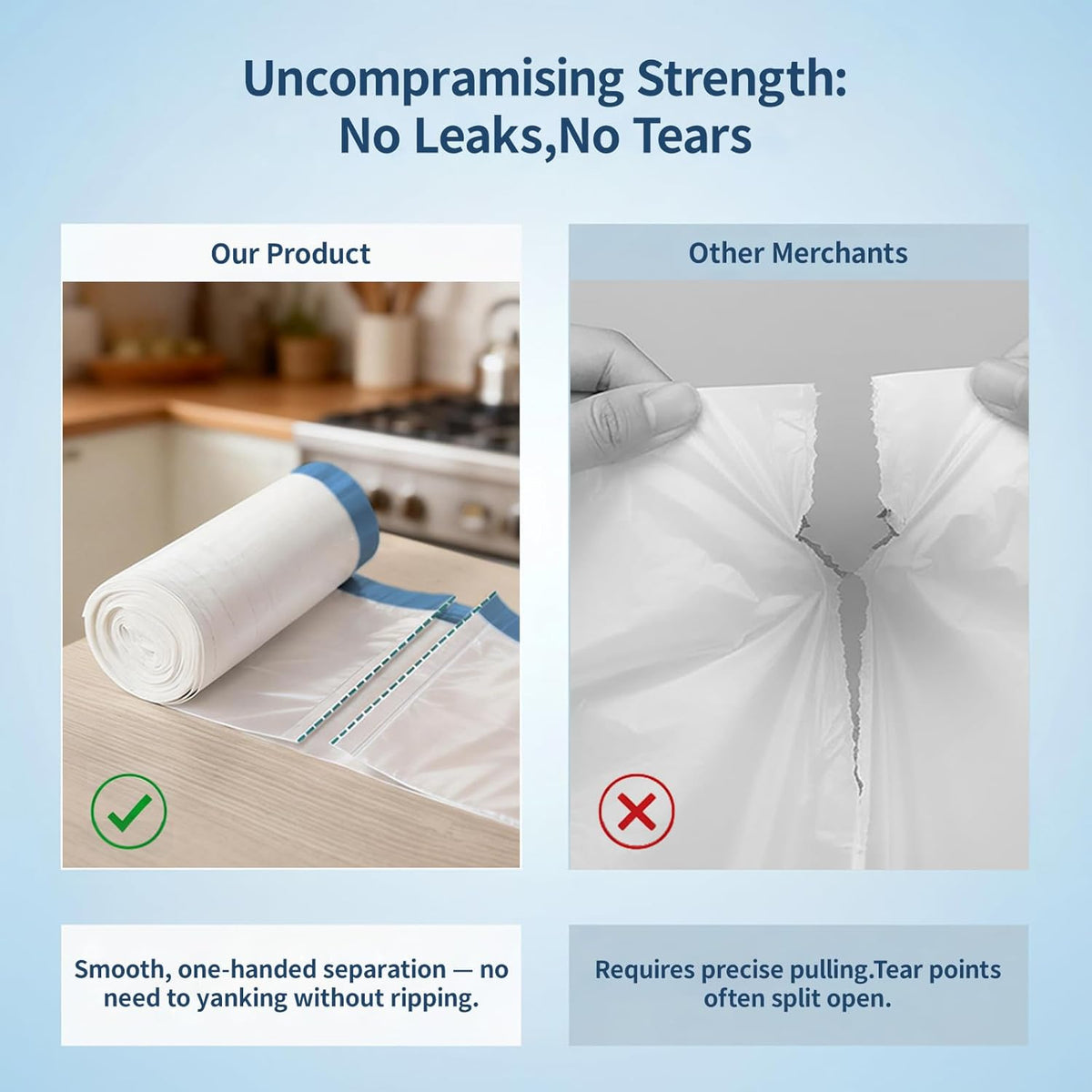 21 Gallon Trash Bags Drawstring 120 Count, 1.7 Mil White Garbage Bags Unscented,Easy-Dispense Roll for Kitchen & Household Use, Code G,79.5 L