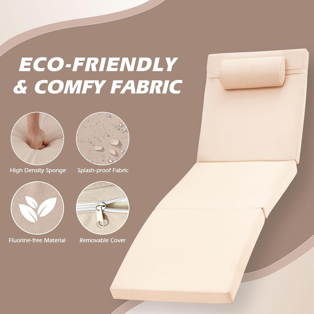 Chaise Lounge Chairs Outdoor Set of 2, Comfy Outside Wicker Patio Pool Lounge Chair w/ 5 Adjustable Back Angle, Cup Holder, Thicken Cushion