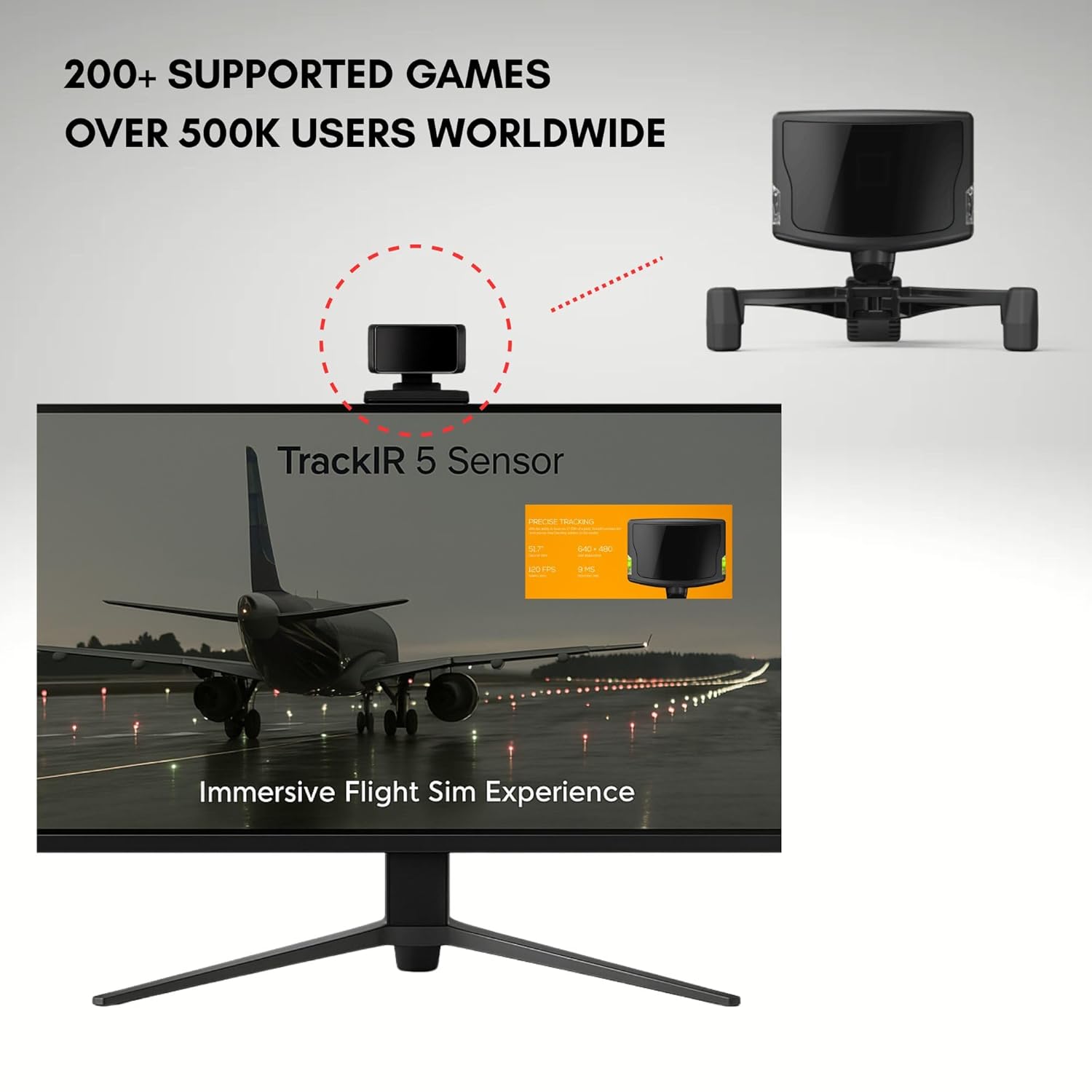 TrackIR 5 Head Tracking System – 6DOF USB Optical Motion Tracker for PC Gaming – Natural Head Movement Camera for Flight, Racing & Combat Simulators – Windows Compatible by NaturalPoint