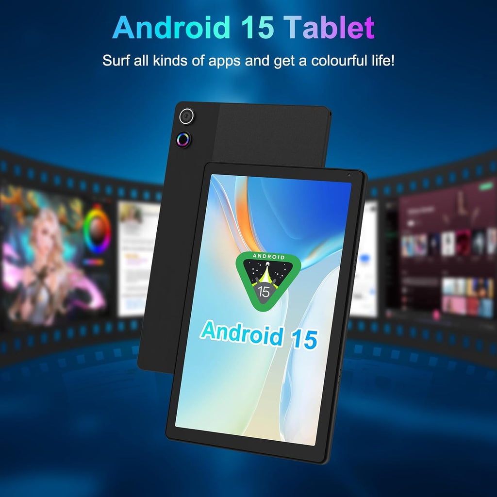 FEARWIKY Tablet, 10.4 inch Android Tablet with 20GB RAM 128GB ROM 1TB TF Card Expandable Octa-Core, Widevine L1, 1280 * 800 HD Touchscreen, Face ID, Wi-Fi 6, Fast Charging
