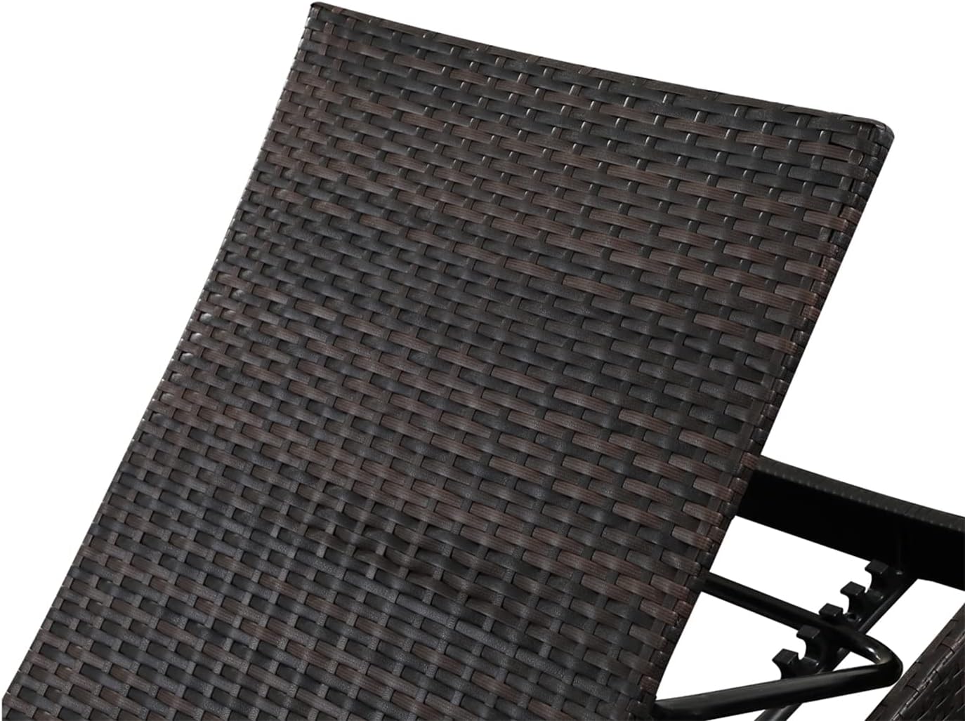 Outdoor Wicker Reclining Lounge Chairs Patio Rattan Chaise Lawn Sunbathing Chairs 79" Long Reclining Chairs, Set of 3 Chaise Longues + 1 Coffee Table