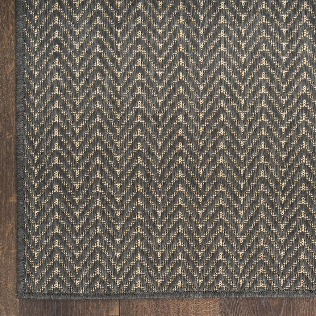 Nourison Home Horizon Indoor/Outdoor Charcoal 8' x 10' Area Rug - Easy Clean, Non Shedding, Bed Room, Living Room, Dining Room, Kitchen (8' x 10')