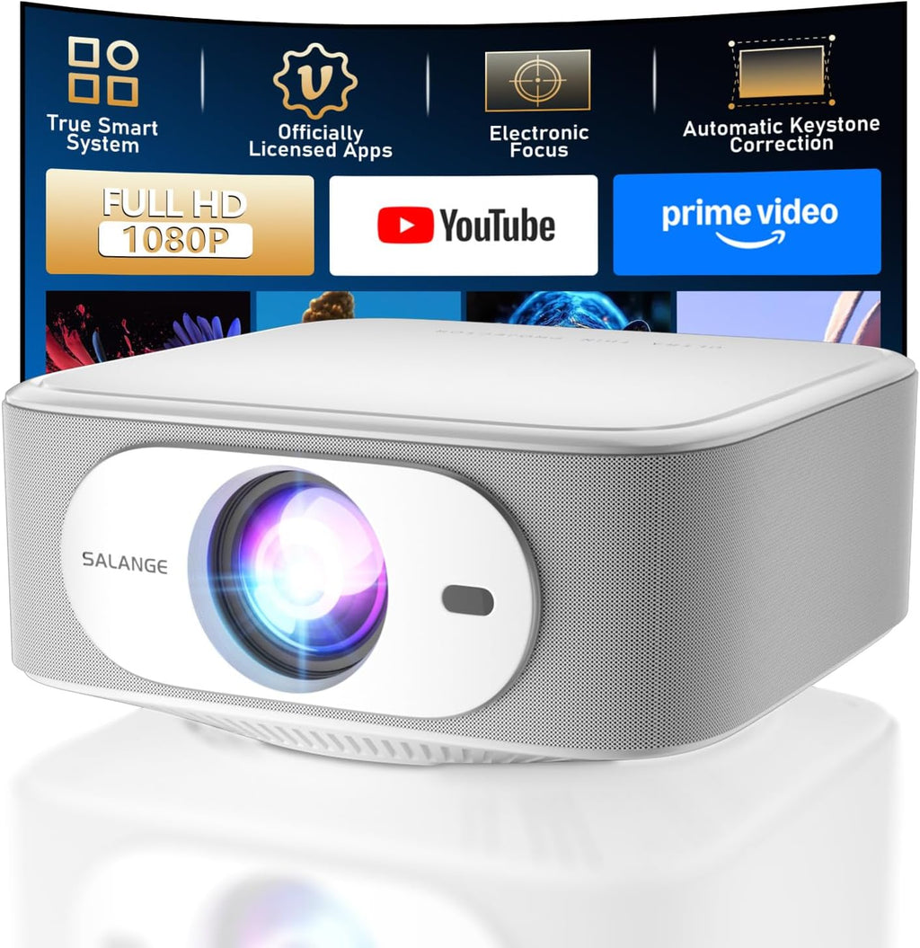 Native 1080P Projector | 600 ANSI Lumens | Built-in Licensed Apps - 2026 Upgrade Portable Mini Projector, Auto Keystone/Electric Focus, WiFi 6 & Bluetooth, 4K Supported Outdoor Home Movie Projector