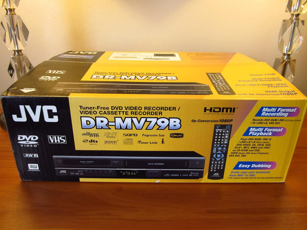 JVC DRMV79B Tunerless 1080p Upconverting DVD Recorder VCR Combo (Renewed)