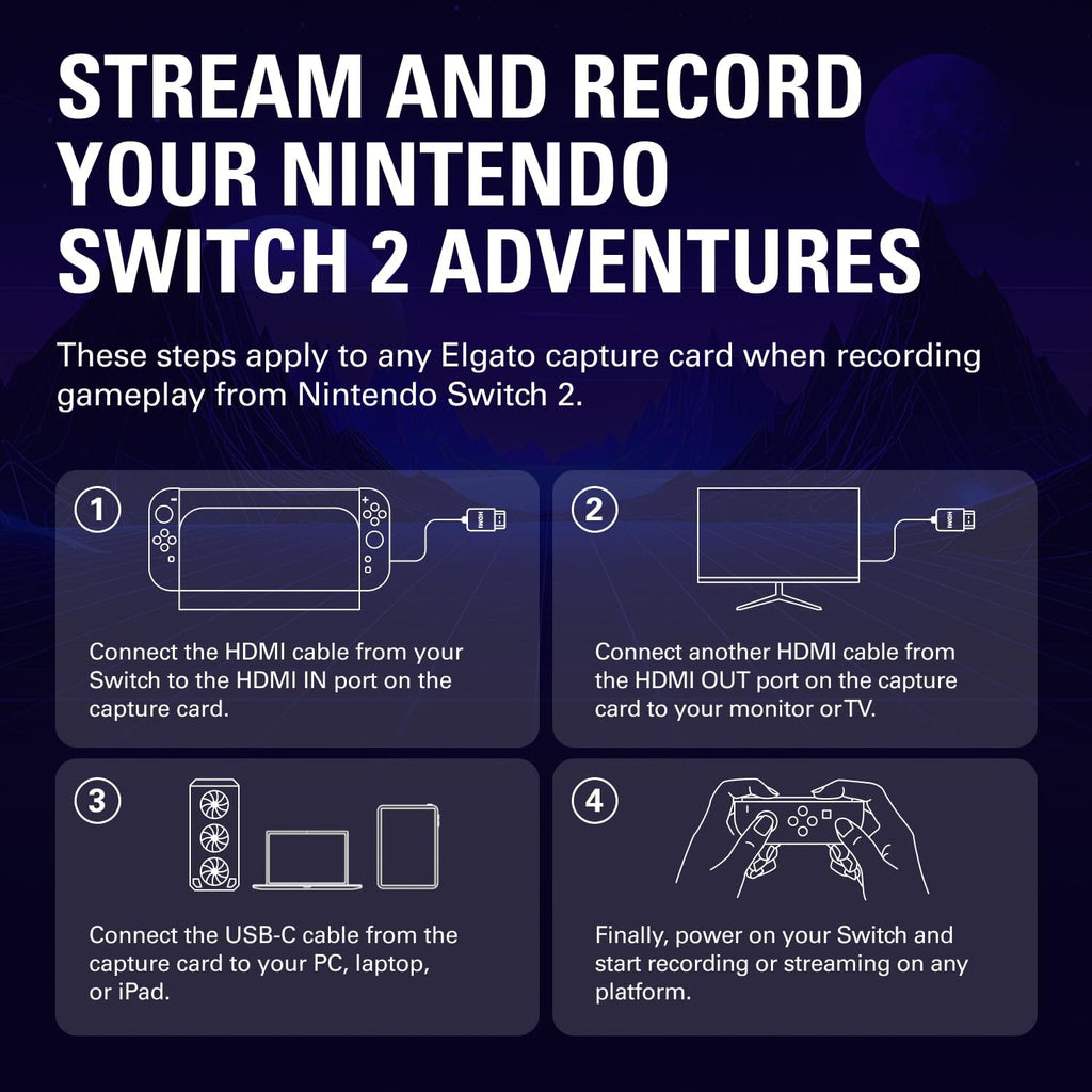 Elgato 4K S – External Capture Card for PS5, Xbox Series X/S, Switch 2, PC, Mac, iPad | 4K60, 1440p120, or 1080p240 Passthrough and Capture, HDR10, VRR, USB-C, Near-Zero Latency