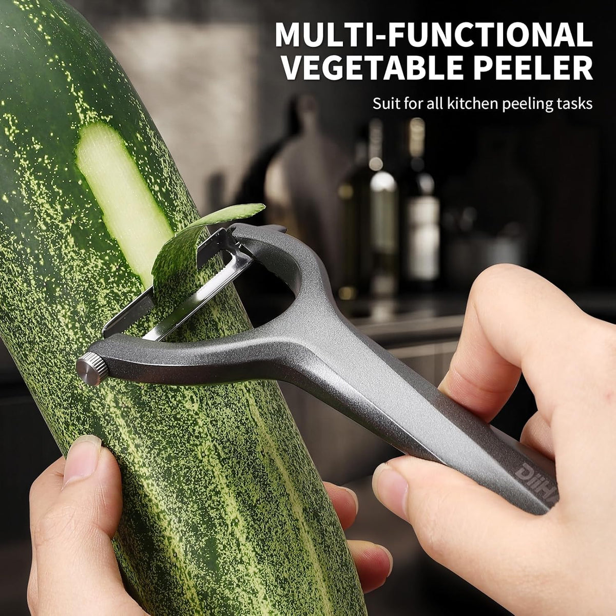 Aluminum Alloy Y Peeler for Kitchen, Heavy Duty Vegetable & Fruit Peeler with 2 replaceable Blades (Straight & Serrated), Ultra Sharp 420J2 Stainless Steel, Ergonomic Matte Grip, Gift Boxed