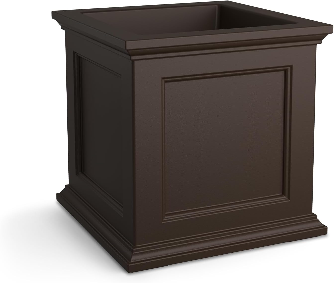 Mayne Fairfield 20-Inch Square Planter – Self-Watering, Weather-Resistant Planter for Flowers – Durable Outdoor Design for Patio, Porch, or Entryway, Espresso