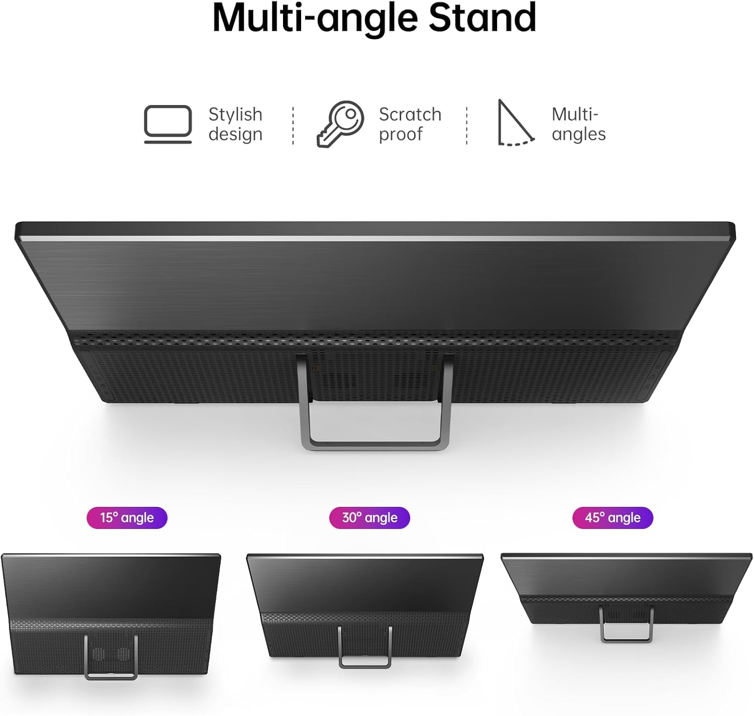 Yxk Portable Monitor 15.6 Inch 1080P USB-C HDMI Ultra-Slim Travel Monitor with Kickstand, for Laptop, PC, Mac Phone, PS, Xbox, Swich IPS Ultra-Thin Zero Frame Gaming