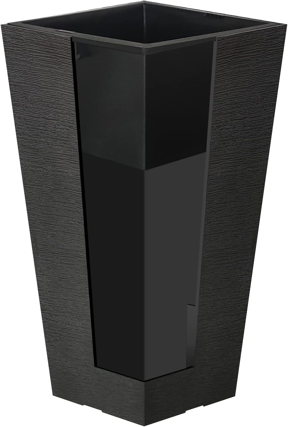 Kante 22 Inch Tall Planter Set of 2, Large Taper Planter for Outdoor Indoor Garden Patio Front Door (Black)