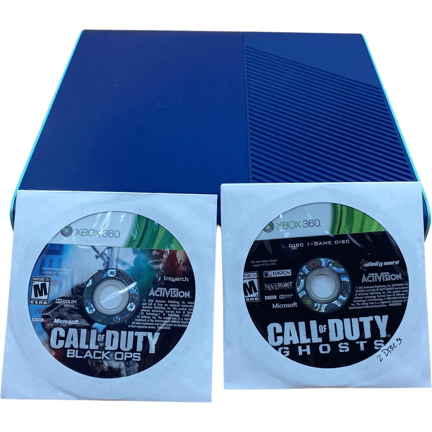 Xbox 360 500GB Blue - Teal Console with Matching Controller (Renewed)