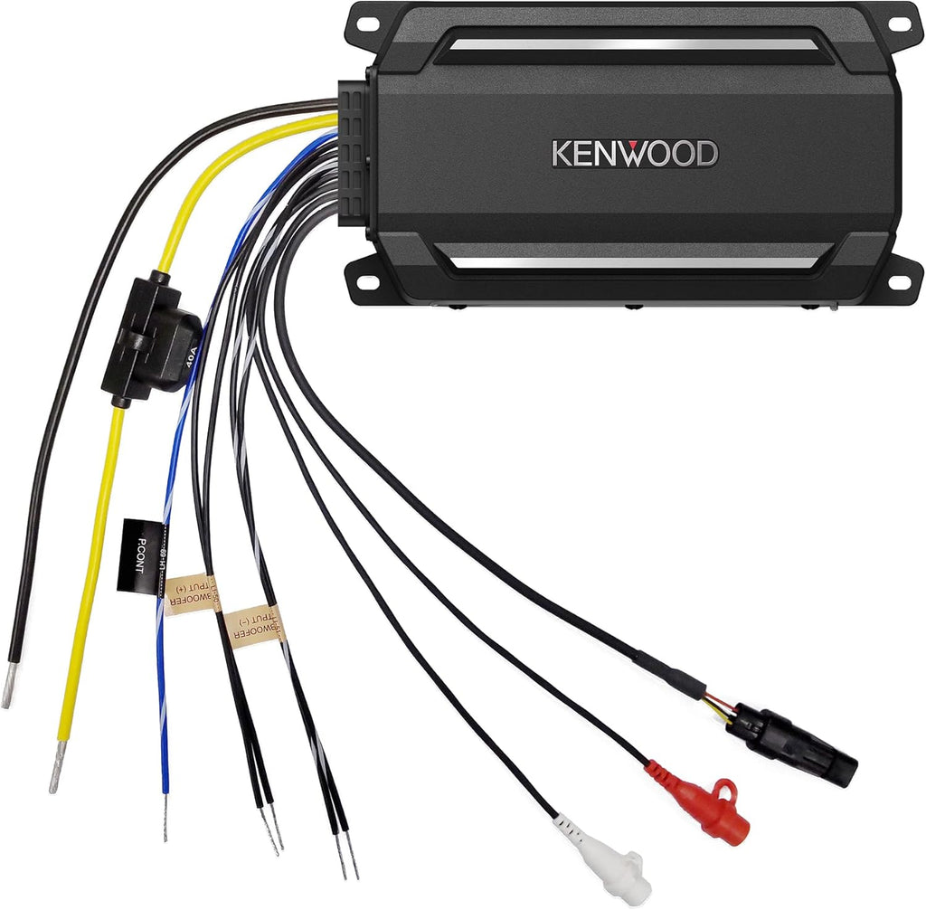 KENWOOD KAC-M5001 Compact Car/Marine Monoblock Class D Amplifier, 600W, IP67/IP66 Waterproof & Dustproof Subwoofer Amp, Speaker Level Input, Signal Sensing Turn-On, Wired Level Control