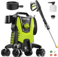 Yeryork Pressure Washer, 3500 PSI Power Washer with 4 Lockable Wheels, Steel Wand, 4 Quick Connect Nozzles, 500ml Foam Cannon, High Pressure Washer for Decks/Driveways/Cars Cleaning