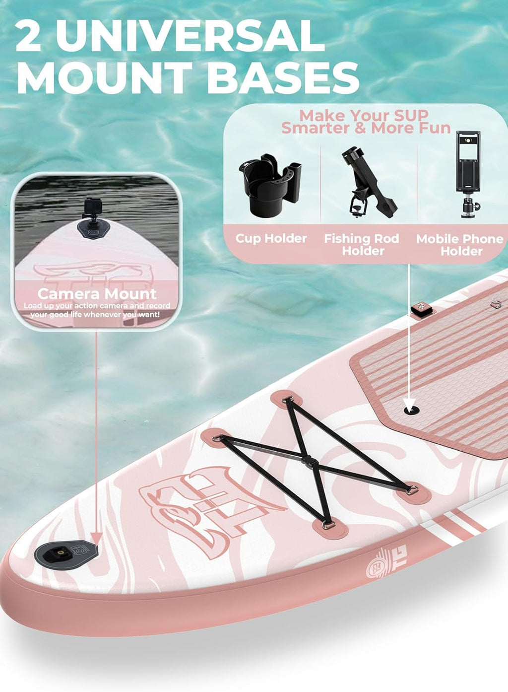 TIGERXBANG 11'6"/11'/10' Inflatable Paddle Board with Complete Accessories, Versatile Premium Paddle Boards for Adults/Youth, Stand Up Paddle Board Polar/Wave/Sunny Wave Collection