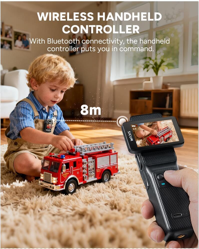 SJCAM C400 Vlogging Camera,128GB 4K Image,7H Power use,6-Axis Stabilizer,for Vlogs influencers,2.29'' Touch Screen,30M Waterproof Body Cam,Vlogging for YouTube,Black,Camara para grabar contenido