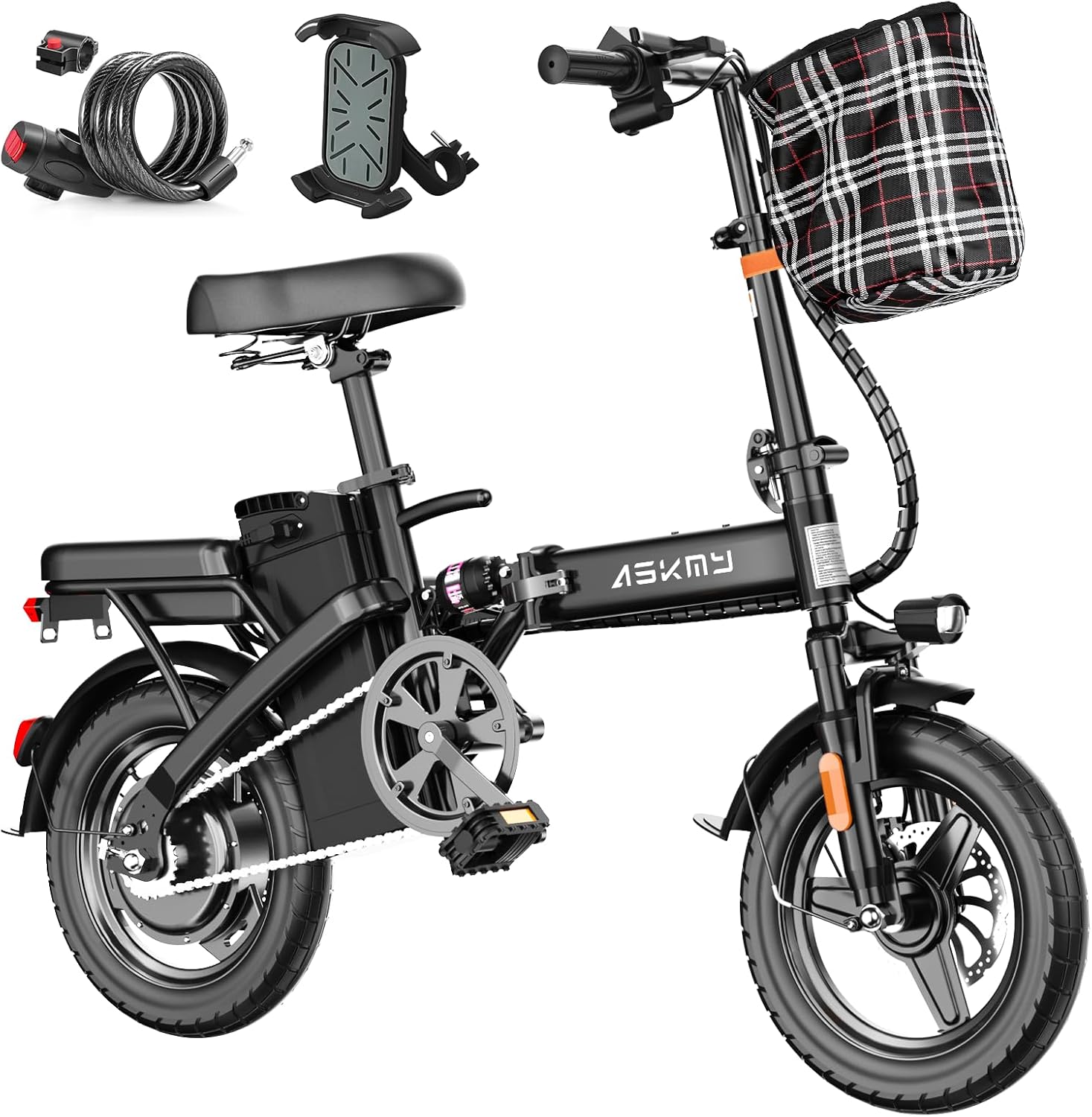 Foldable Electric Bike for Adults and Teens, 740W Peak Motor Ebike with 48V 10AH/20AH Removable Battery, 30-60 Miles PAS Range, 14" Folding Mini E-Bike, 20MPH Electric Bicycle for Daily Commuting