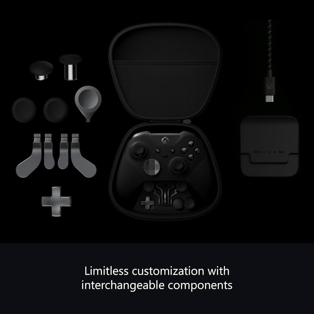 Xbox Wireless Gaming Controller | Elite Series 2 | Black | Xbox, PC, and Android | Adjustable Thumbsticks | Trigger Locks