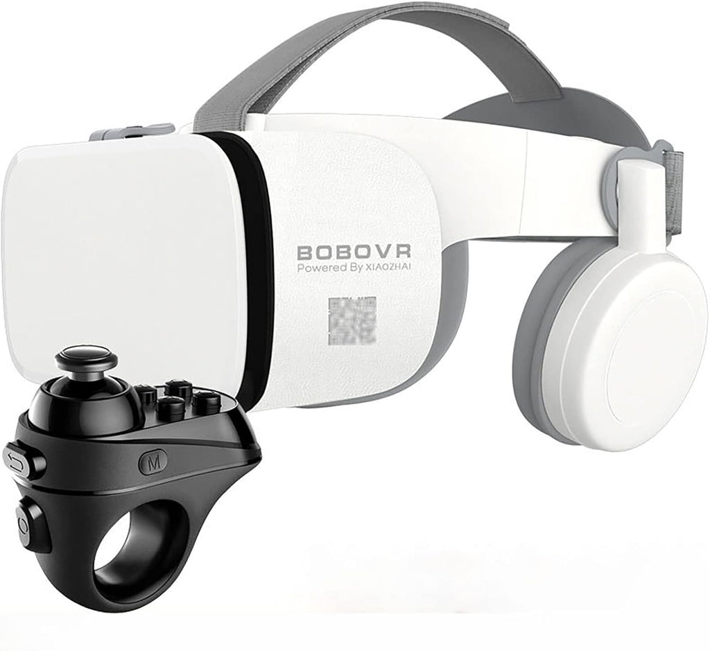 Full Screen Virtual Reality Goggle 3D VR Glasses with Remote Controller, Original Stereo 3D VR Glasses for iPhone 14 13 12 11 Pro Mini X R S Max Samsung Galaxy VR Set for iOS Android Phone (Color : W