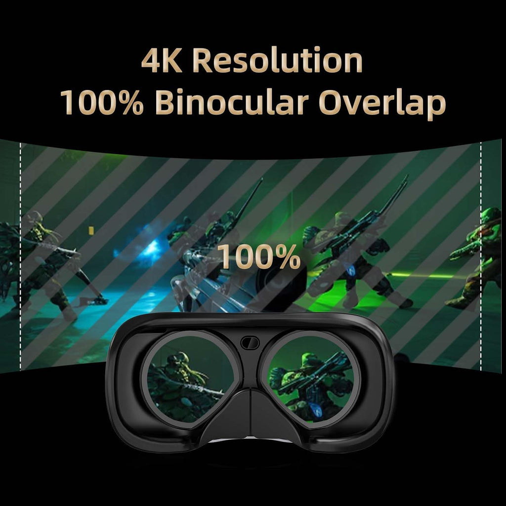 DPVR E4 VR Headset - PCVR Virtual Reality Headset for PC Games with Controller, Compatible with SteamVR