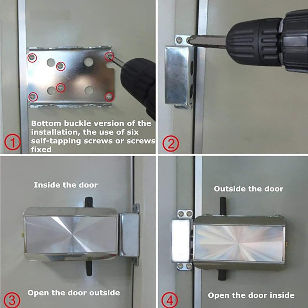 Electronic Door Lock, Zinc Alloy Anti-Theft Remote Door Lock with 4 Remote Controls, Keyless Entry Smart Remote Control Lock for Home Office Garage, Remote/TTLock/Bluetooth Unlock ﻿