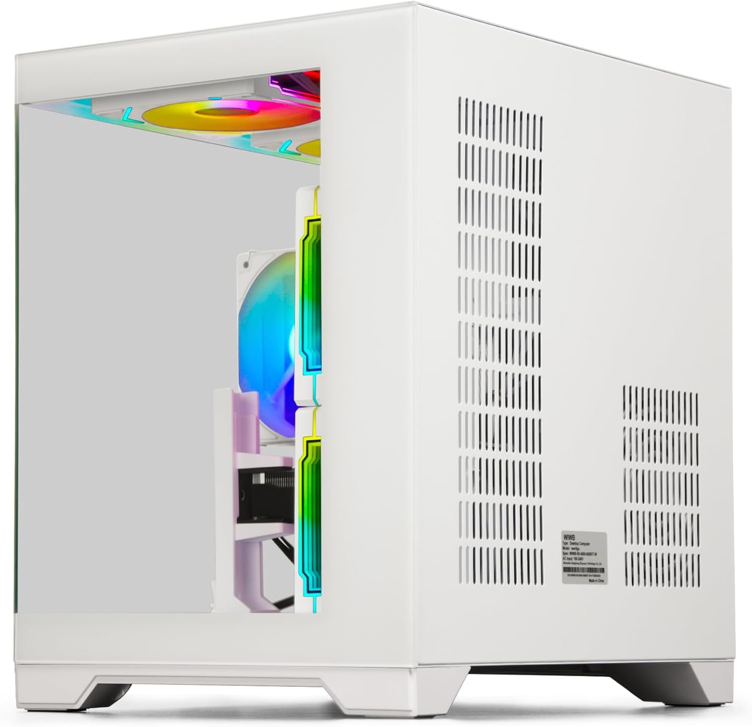 Gaming PC Desktop Computer - Ryzen 5 5500, Radeon RX 6500XT 4GB, 16GB DDR4 RAM, 512GB NVME SSD, Prebuilt Tower for 1080P Gaming, Streaming, School & Home Office (White)