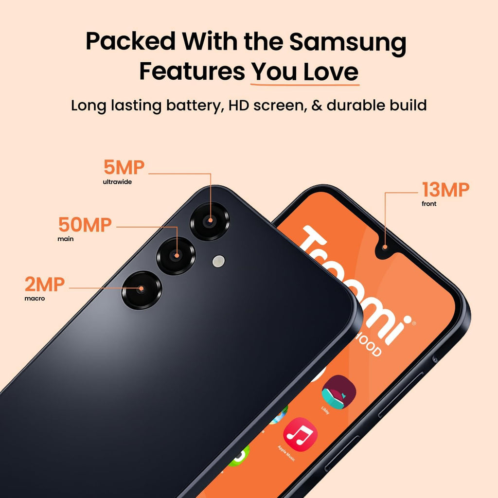 Troomi Safe Phone for Kids (Samsung Galaxy A16) – Parent-Managed Apps, GPS & Text Monitoring – Phone Purchase Only | Requires Service Plan & Activation