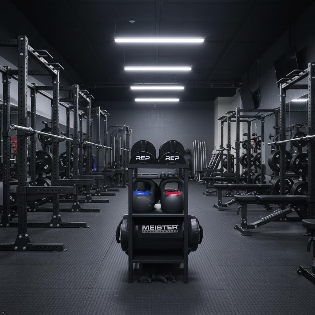 Commercial Heavy Duty Adjustable Dumbbell Stand & Kettlebell Stand, Adjustable Dumbbell Weight Rack, Kettlebell Storage Rack, Weight Rack for Garage/Home Gym/Commercial with Non-Slip Base, Anti-Tip Safety & Space-Saving Design, Weight Capacity 500/60
