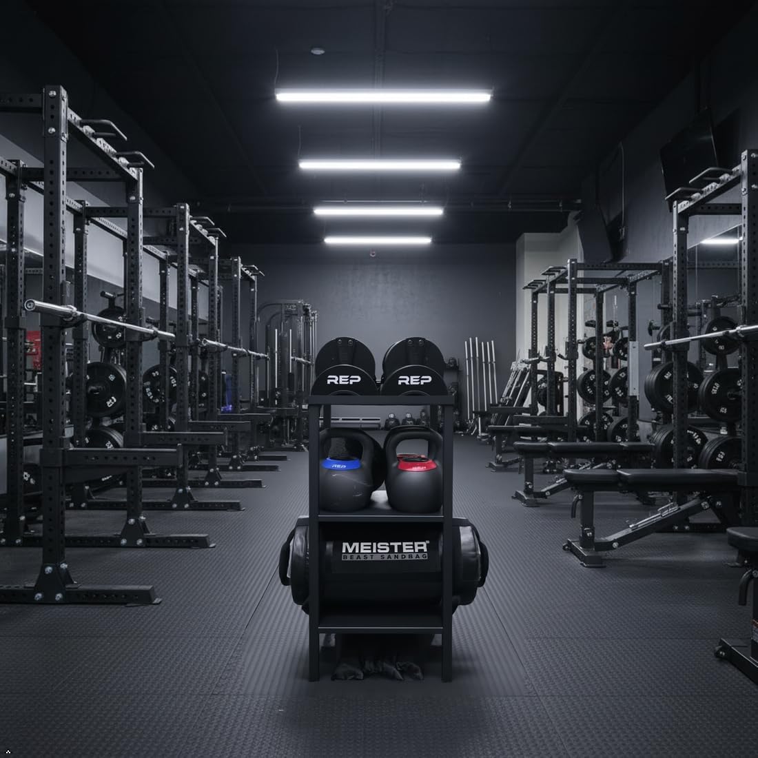 Commercial Heavy Duty Adjustable Dumbbell Stand & Kettlebell Stand, Adjustable Dumbbell Weight Rack, Kettlebell Storage Rack, Weight Rack for Garage/Home Gym/Commercial with Non-Slip Base, Anti-Tip Safety & Space-Saving Design, Weight Capacity 500/60