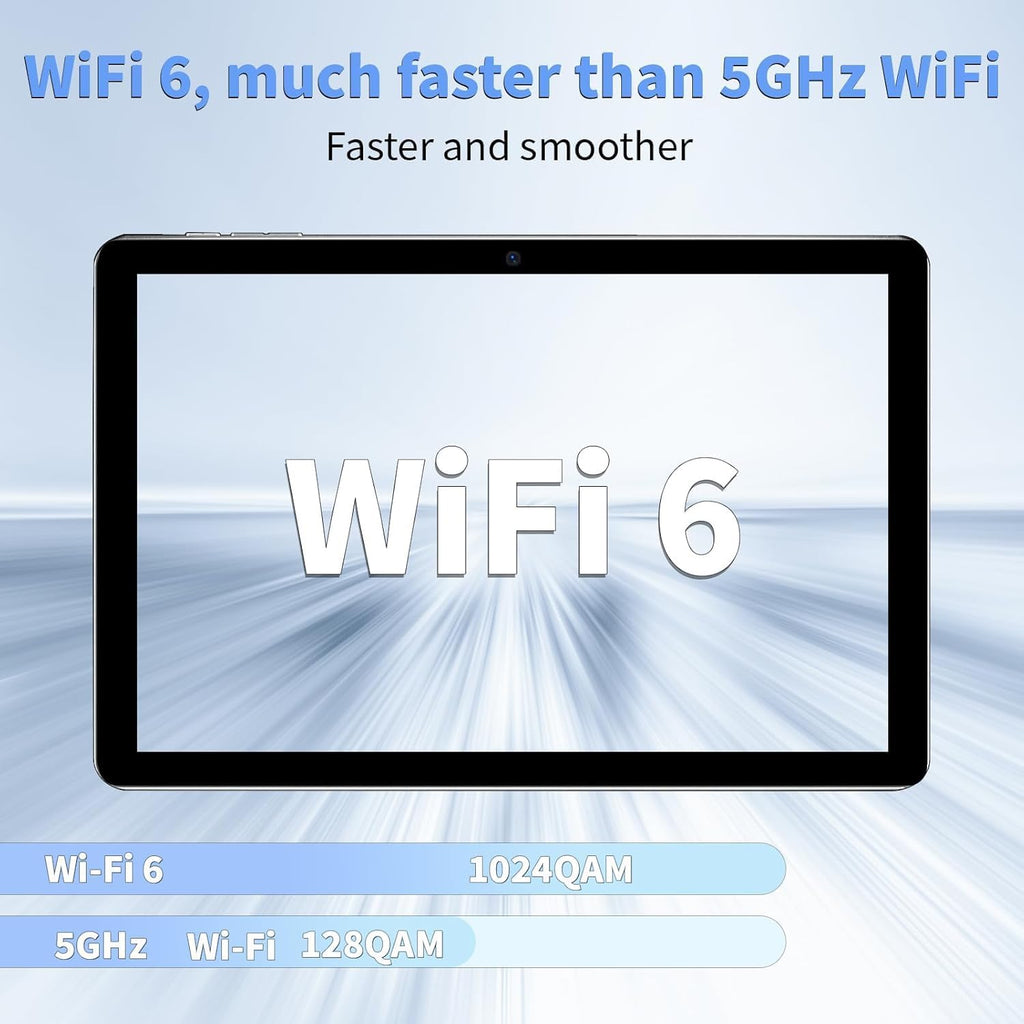 ECOPAD Android 15 Tablet, 10 Inch Tablets with Keyboard Mouse 12GB RAM + 64GB ROM +1TB Expand, 2 in 1 Tableta with WiFi 6 / Bluetooth/GMS Certified/IPS Touch Screen, Blue Set