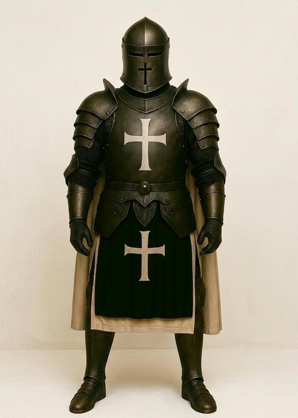 Barbuta Knight Full Suit of Armor Wearable Medieval Steel Halloween Costume Set with Helmet for Men's Fantasy LARP, Cosplay & Combat