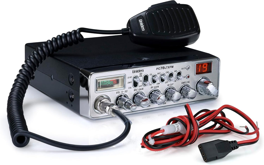 Uniden PC78LTXFM Professional 40-Channel CB Radio with Dual-Mode AM/FM, Integrated SWR Meter, PA/CB Function, Hi Cut, RF/Mic Gain Control, and Instant Channel 9